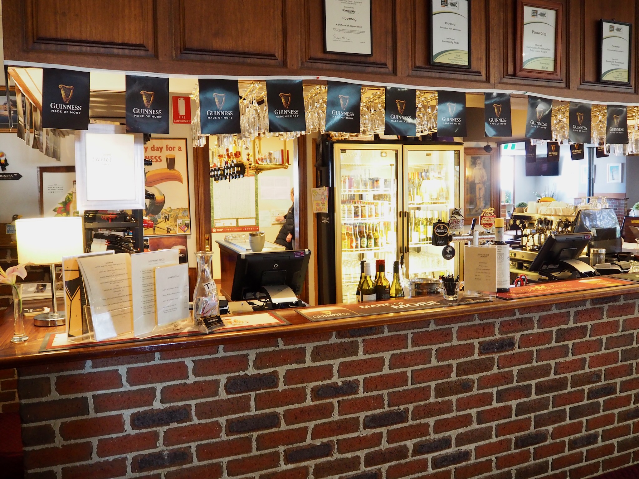 A photo of the specials board in the dining area.